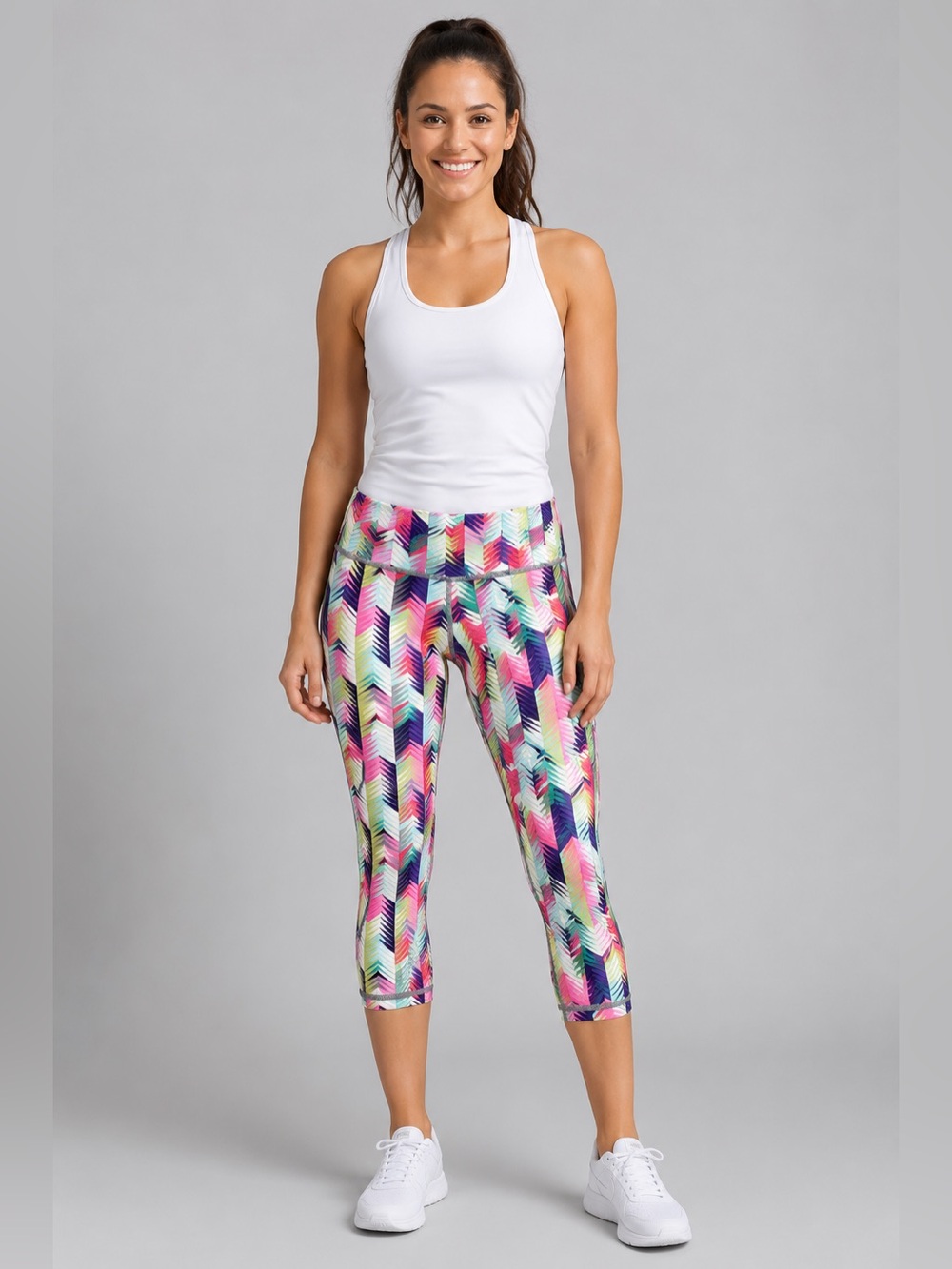 Fila Sport XS Cropped Capri Leggings | NWOT Chevron Print Yoga Workout Pants